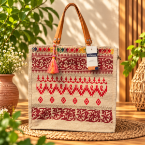 AARVAN Rangoli Jute Handbag