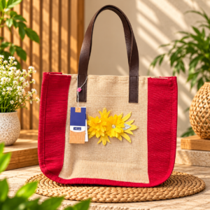 AARVAN Ruby Bloom Jute Bag
